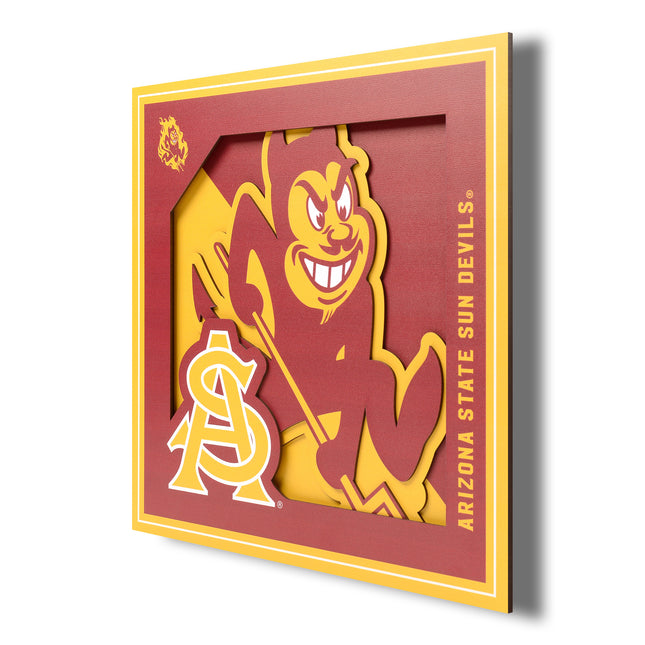 Arizona State Sun Devils 3D Logo Series Wall Art - 12x12