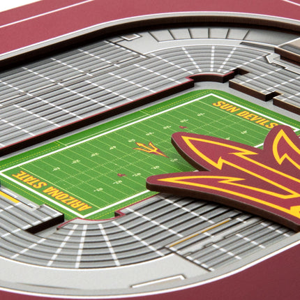Arizona State Sun Devils 3D StadiumView Wall Art 12x12