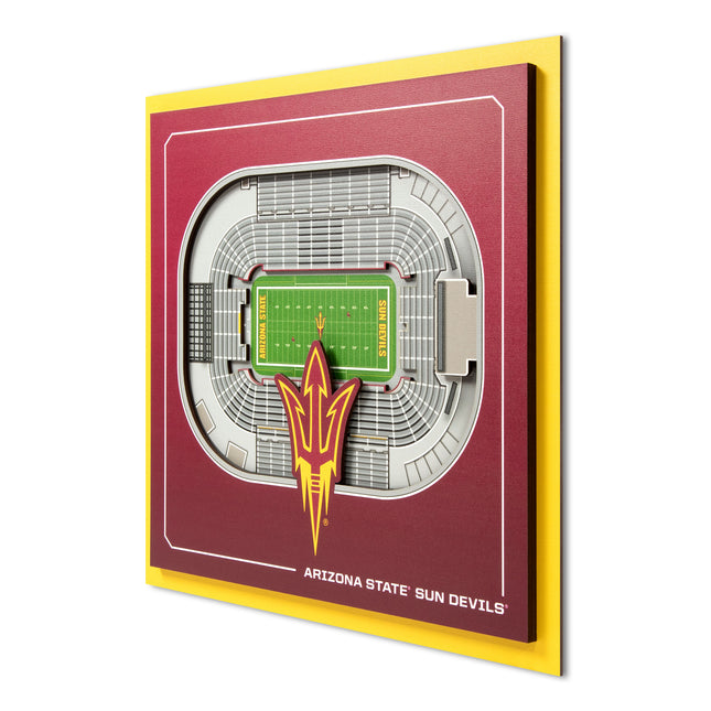 Arizona State Sun Devils 3D StadiumView Wall Art 12x12