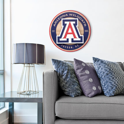 Arizona Wildcats 3DX Circle Backer Wall Art