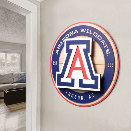 Arizona Wildcats 3DX Circle Backer Wall Art