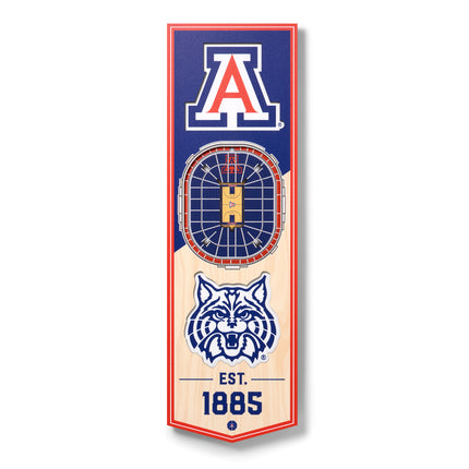 Arizona Wildcats 3D Stadium 6x19 Banners