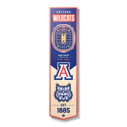 Arizona Wildcats 8x32 3D Stadium Banner