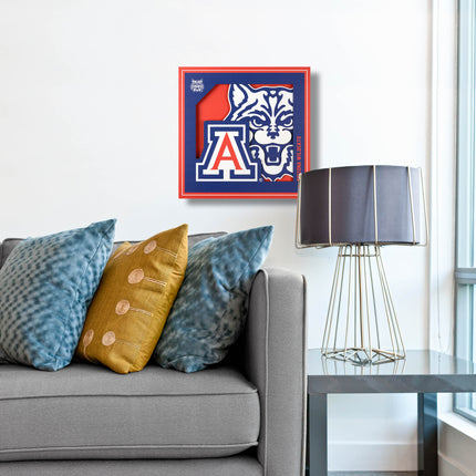 Arizona Wildcats 3D Logo Series Wall Art - 12x12