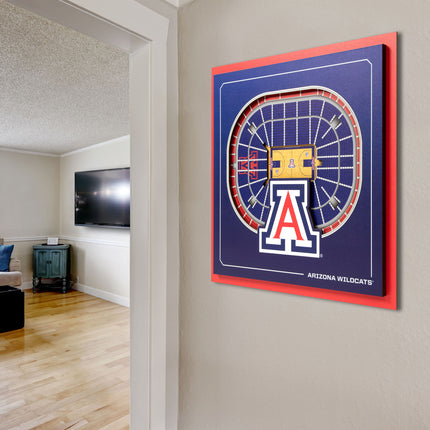 Arizona Wildcats 3D StadiumView Wall Art 12x12