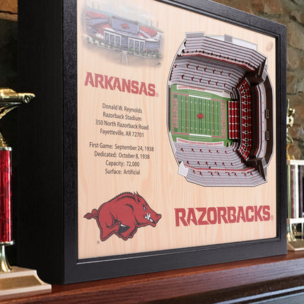 Arkansas  Razorbacks 25-Layer StadiumViews 3D Wall Art