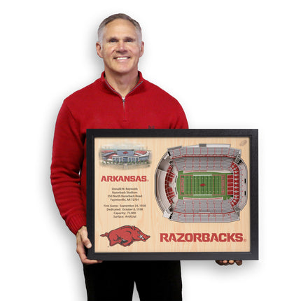 Arkansas  Razorbacks 25-Layer StadiumViews 3D Wall Art