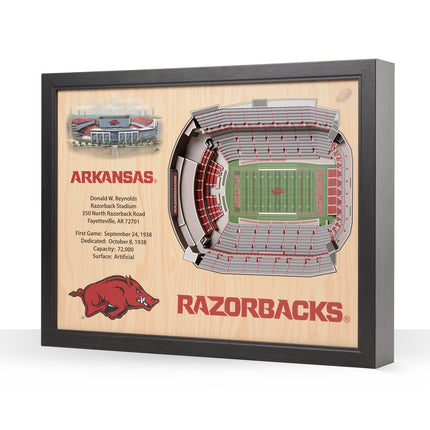 Arkansas  Razorbacks 25-Layer StadiumViews 3D Wall Art