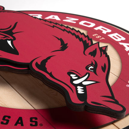 Arkansas Razorbacks 3DX Circle Backer Wall Art
