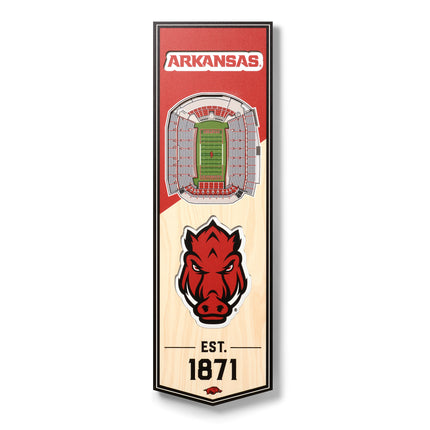 Arkansas Razorbacks 3D Stadium 6x19 Banners