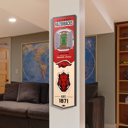 Arkansas Razorbacks 8x32 3D Stadium Banner
