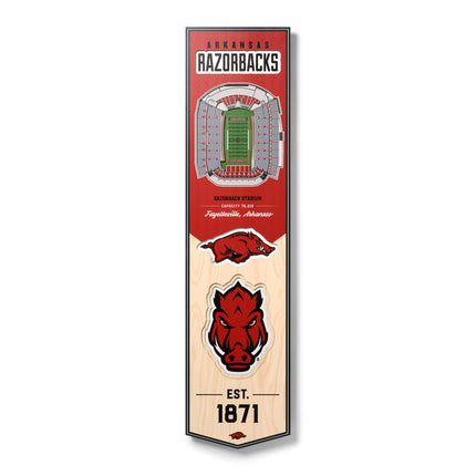 Arkansas Razorbacks 8x32 3D Stadium Banner