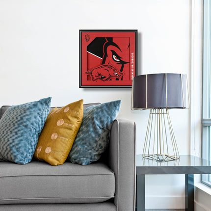 Arkansas Razorbacks 3D Logo Series Wall Art - 12x12