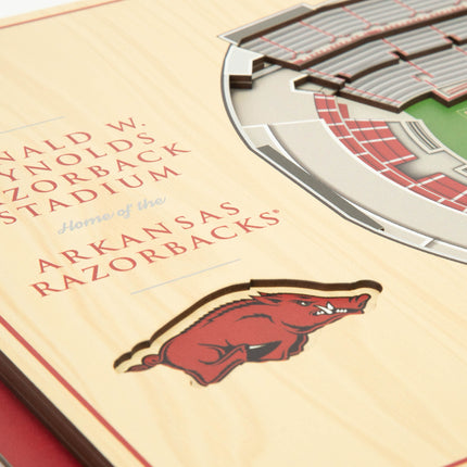 Arkansas Razorbacks 5-Layer 3D StadiumView Wall Art
