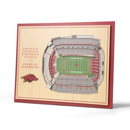 Arkansas Razorbacks 5-Layer 3D StadiumView Wall Art