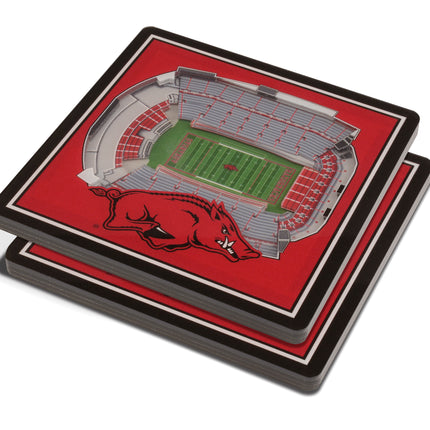 Arkansas Razorbacks 3D Stadium View Coasters
