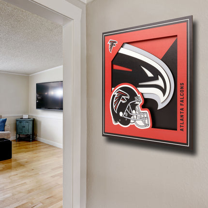 Atlanta Falcons 3D Logo Series Wall Art - 12x12