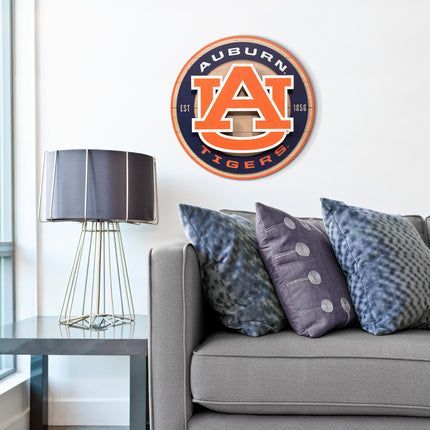 Auburn Tigers 3DX Circle Backer Wall Art