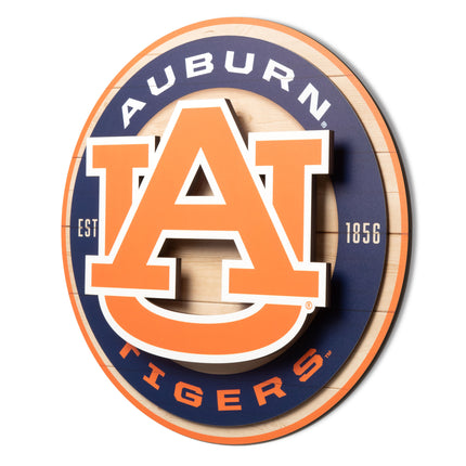 Auburn Tigers 3DX Circle Backer Wall Art