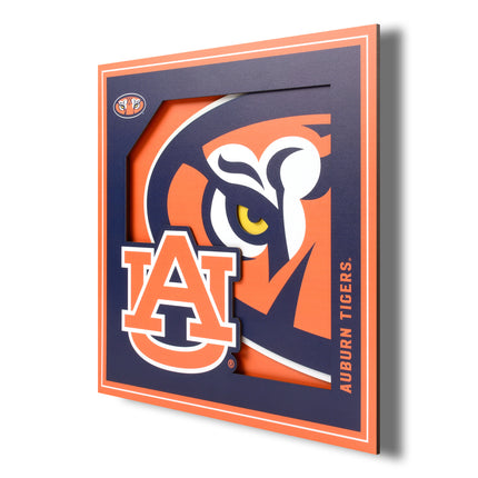 Auburn Tigers 3D Logo Series Wall Art - 12x12