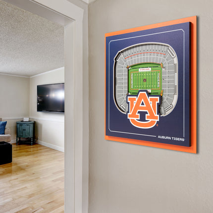 Auburn Tigers 3D StadiumView Wall Art 12x12