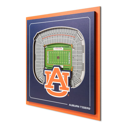 Auburn Tigers 3D StadiumView Wall Art 12x12