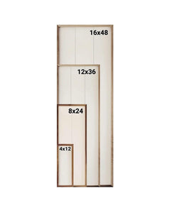 a picture frame with measurements for a window