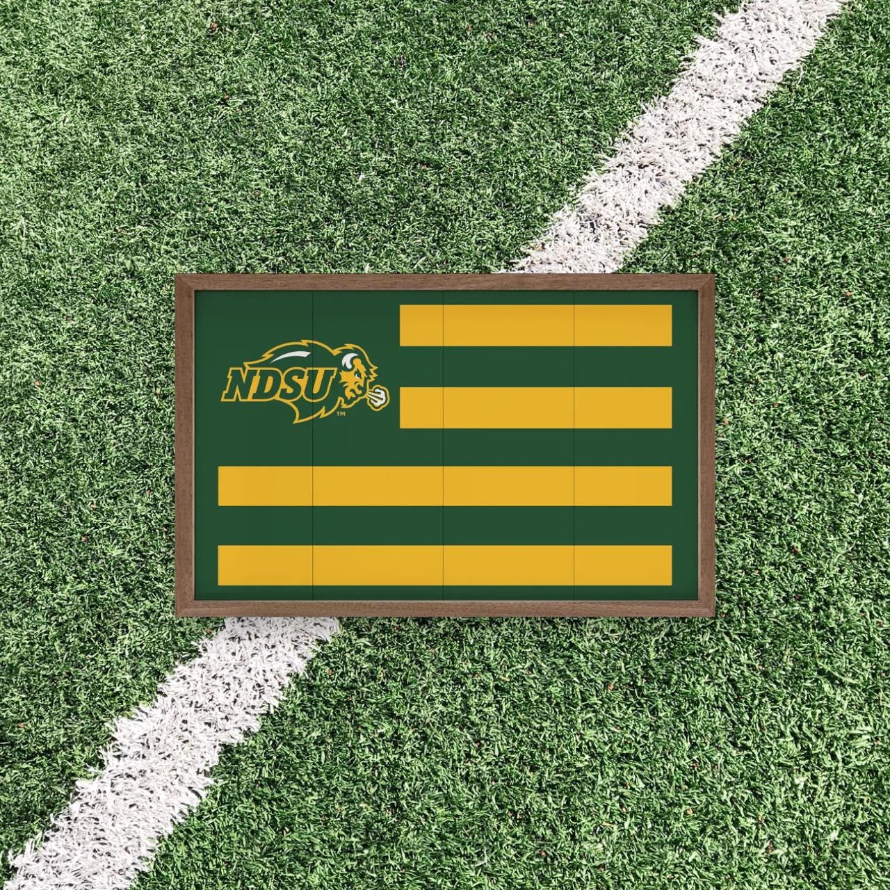 North Dakota State Bison Artwork | North Dakota State Bison Wall Art (Officially Licensed) Block