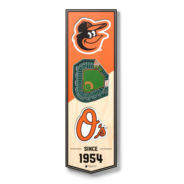 Baltimore Orioles 3D Stadium 6x19 Banners