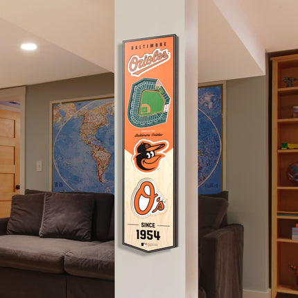 Baltimore Orioles 8x32 3D Stadium Banner