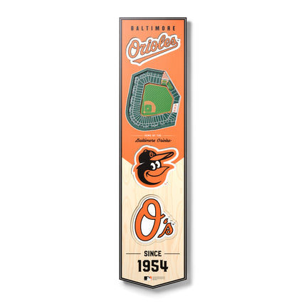Baltimore Orioles 8x32 3D Stadium Banner