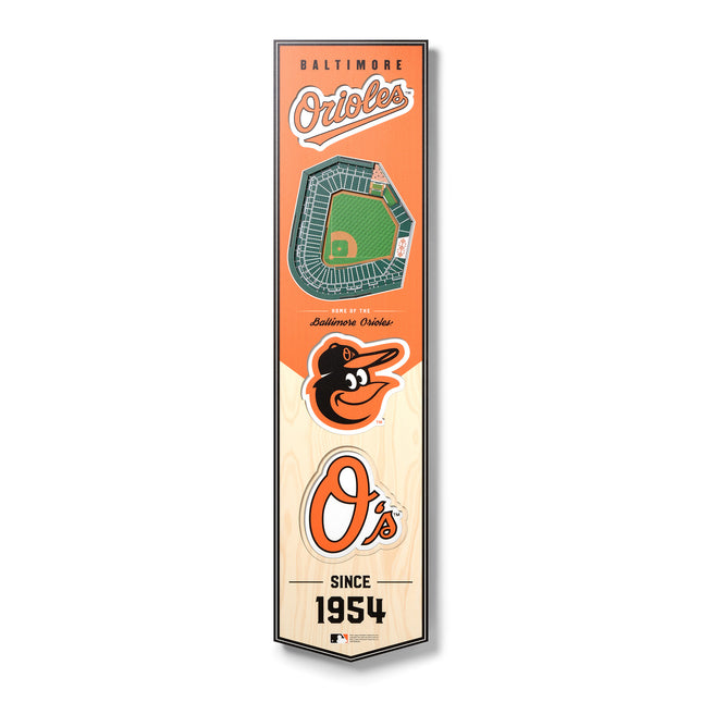 Baltimore Orioles 8x32 3D Stadium Banner