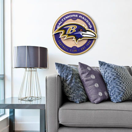 Baltimore Ravens 3DX Circle Backer Wall Art