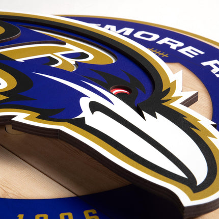 Baltimore Ravens 3DX Circle Backer Wall Art