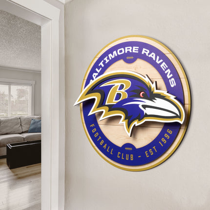 Baltimore Ravens 3DX Circle Backer Wall Art