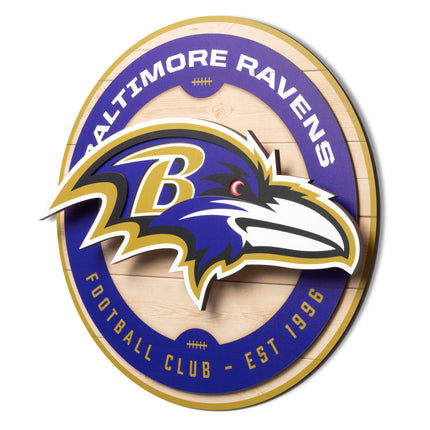 Baltimore Ravens 3DX Circle Backer Wall Art