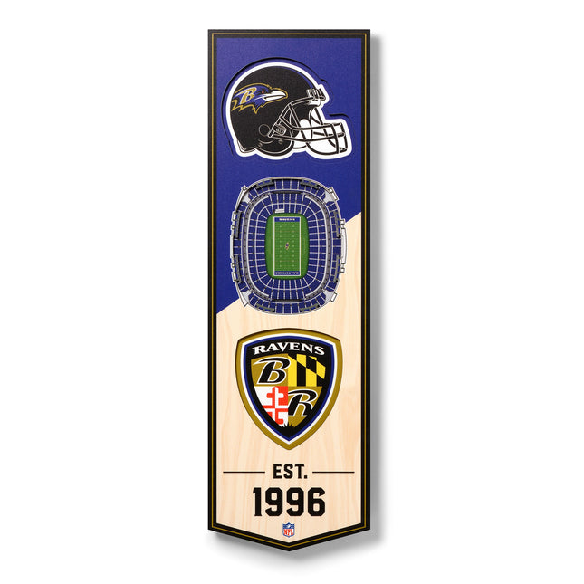 Baltimore Ravens 3D Stadium 6x19 Banners