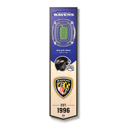 Baltimore Ravens 8x32 3D Stadium Banner