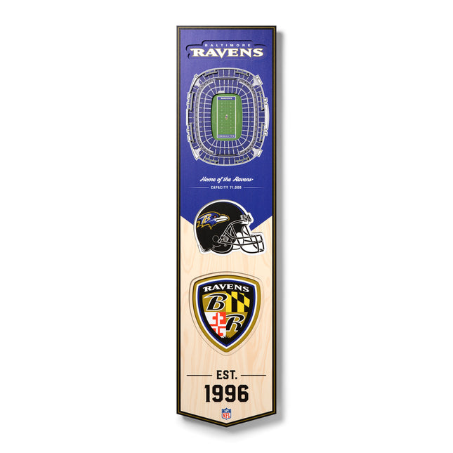Baltimore Ravens 8x32 3D Stadium Banner