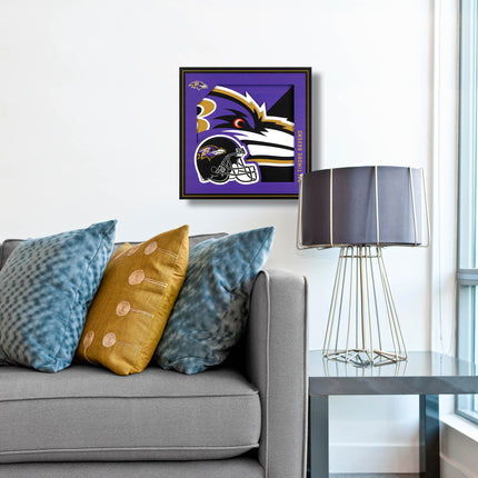 Baltimore Ravens 3D Logo Series Wall Art - 12x12