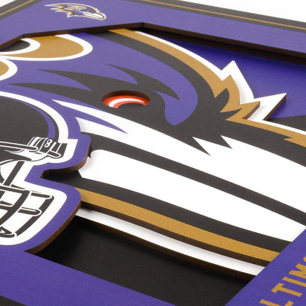 Baltimore Ravens 3D Logo Series Wall Art - 12x12