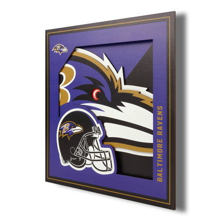 Baltimore Ravens 3D Logo Series Wall Art - 12x12