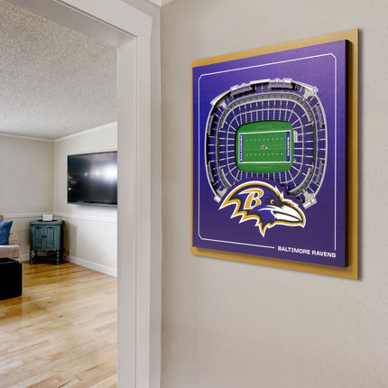 Baltimore Ravens 3D StadiumView Wall Art 12x12