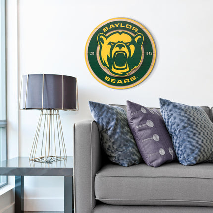 Baylor Bears 3DX Circle Backer Wall Art