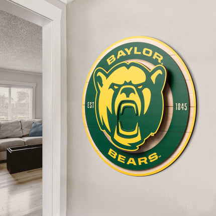 Baylor Bears 3DX Circle Backer Wall Art