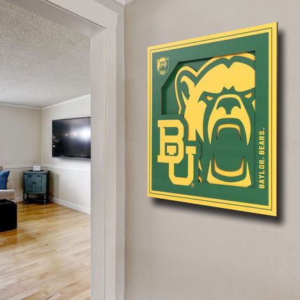 Baylor Bears 3D Logo Series Wall Art - 12x12