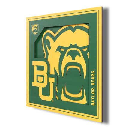 Baylor Bears 3D Logo Series Wall Art - 12x12