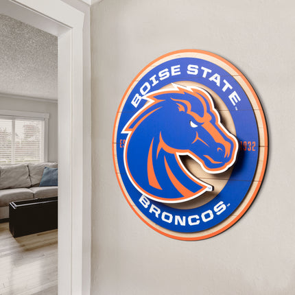 Boise State Broncos 3DX Circle Backer Wall Art