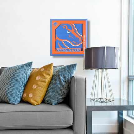 Boise State Broncos 3D Logo Series Wall Art - 12x12