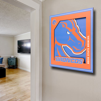 Boise State Broncos 3D Logo Series Wall Art - 12x12